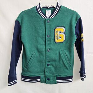 Members Mark Kids Small (6/7) Green & Navy Varsity Jacket Football Game Time